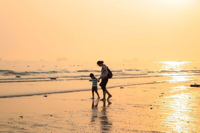 Family on the beach