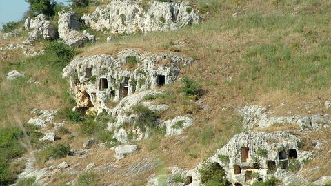 Pantalica stone cut tombs