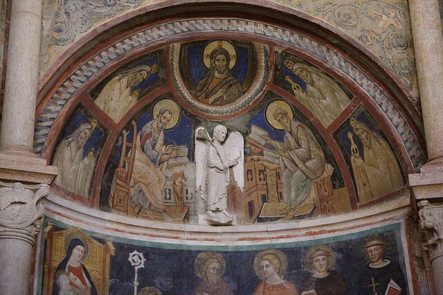 Portal painting at Parma Baptistery