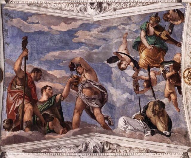 Veronese painting from his Bacchus room at Villa Barbaro