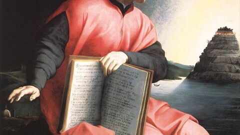 Bronzino's Dante gazing at Purgatory
