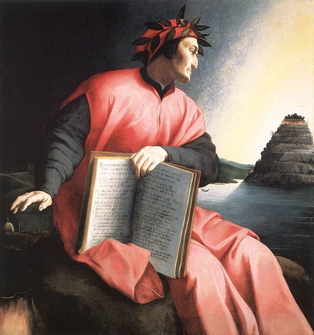 Bronzino's Dante gazing at Purgatory