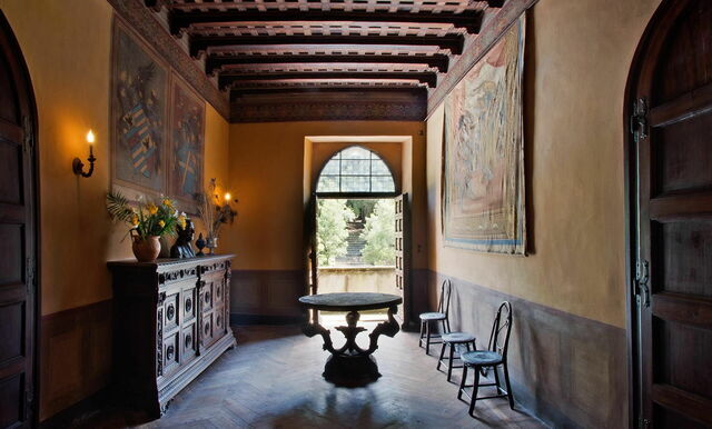 Interiors at Castello Borgia
