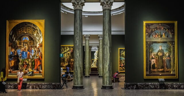 View into a domed area of Pinacoteca di Brera