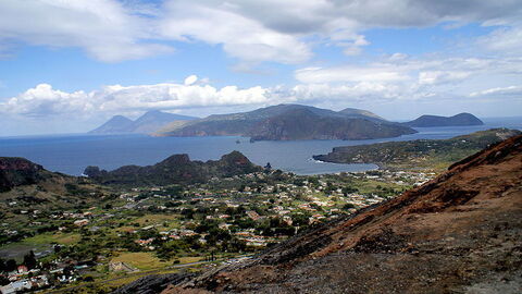 View from Vulcan island of aeolian archipelago