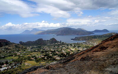 View from Vulcan island of aeolian archipelago