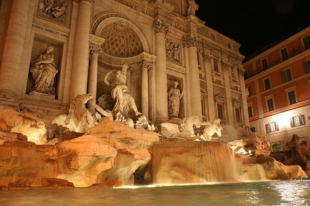 The Trevi fountain in Rome