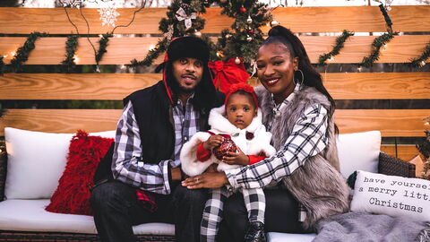 A family enjoying Christmas together