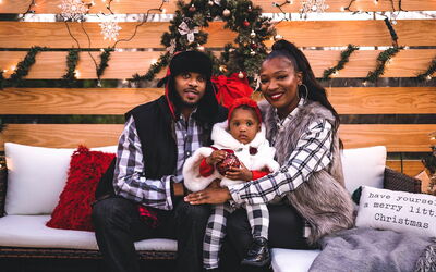 A family enjoying Christmas together