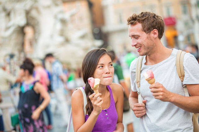Eating gelato in Italy