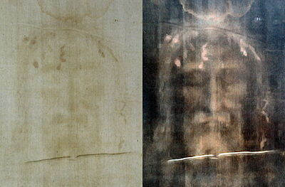 Positive and Negative photos of the Turin Shroud