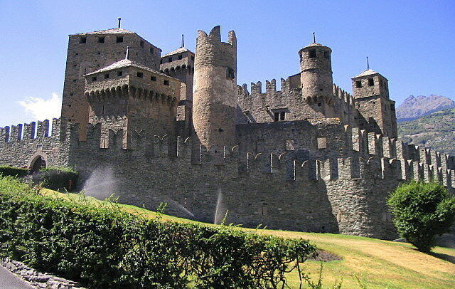 View of Fenis castle
