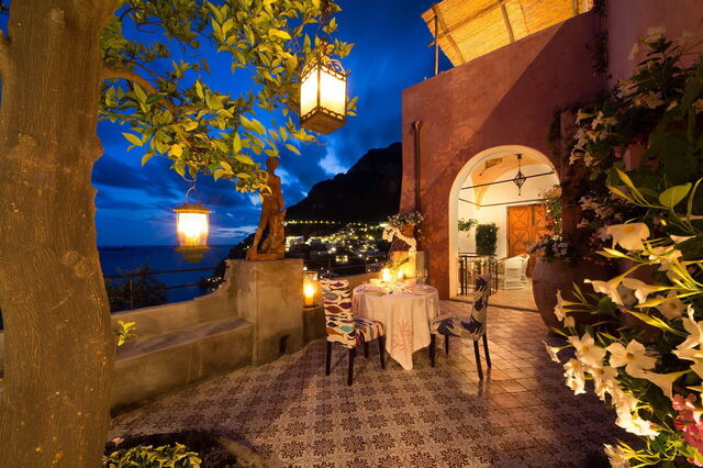 Al fresco at Villa Positano at night