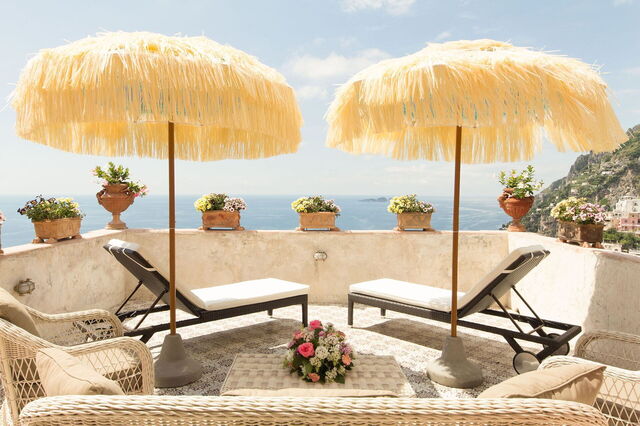 Villa Positano, loungers on a terrace