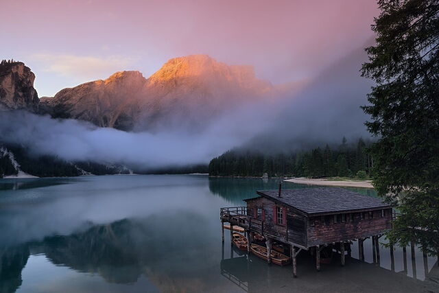 Sunrise at Pragser Wildsee
