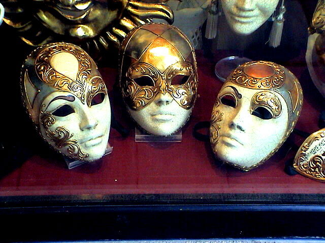 A collection of Venice carnival masks