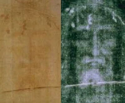 Postive and negative xrays of Turin Shroud
