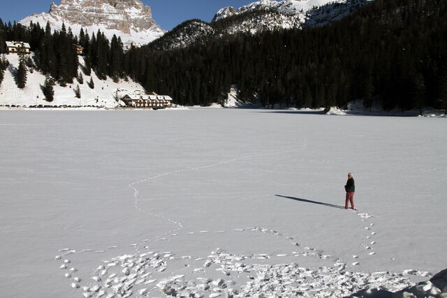 Lake Misurina while frozen over