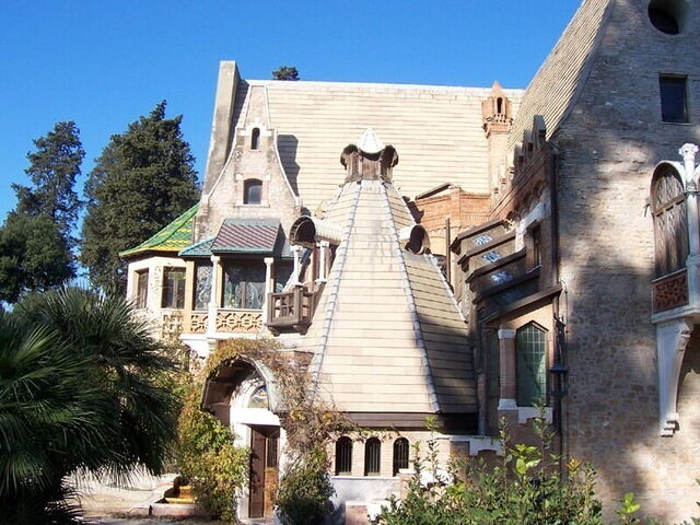 Distinctive roof of Casina delle Civette