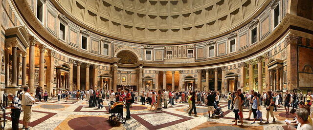 Tourists inside the Pantheon