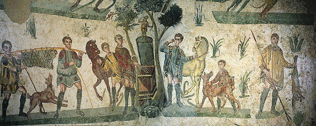 Mosaic titled The Little Hunt