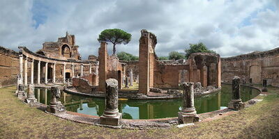 the maritime theatre at villa adriana