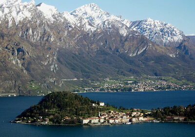 Lake Como and town of Bellagio
