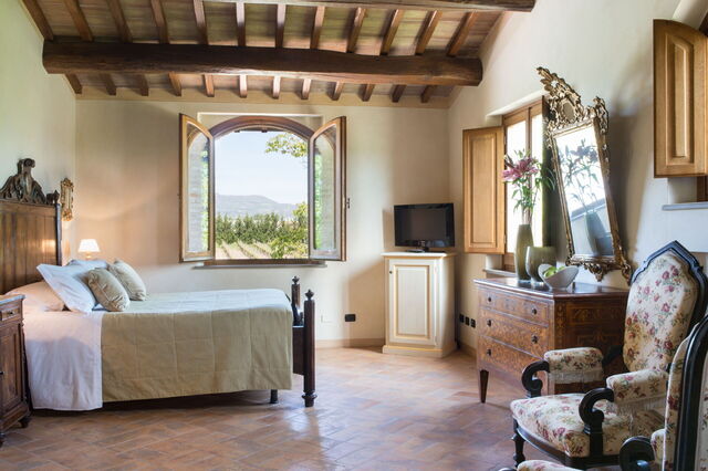 View from a bedroom at Villa Assisi