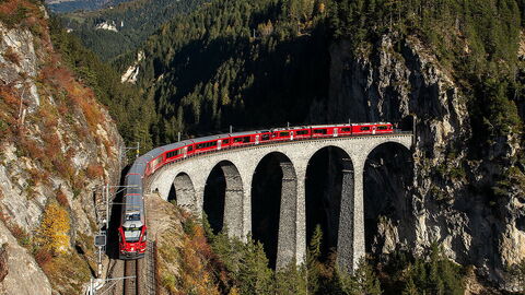 A bridge along the Bernina Express route