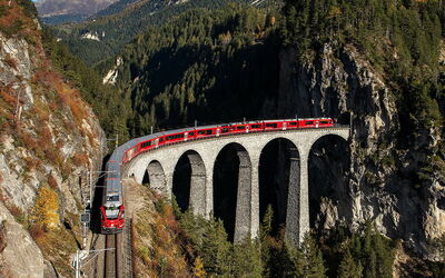 A bridge along the Bernina Express route