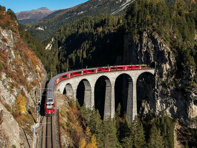 A bridge along the Bernina Express route