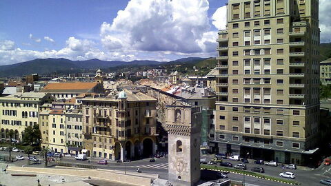 View of Savona and its harbour