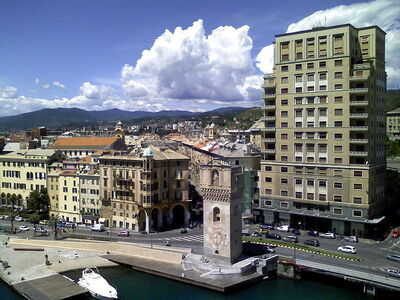 View of Savona and its harbour