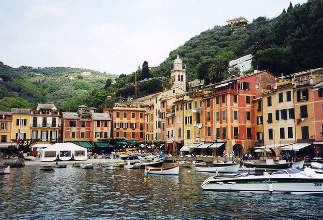 Portofino harbour in the Italian Riviera