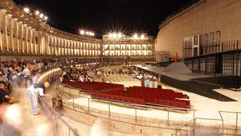 macerata theatre at night