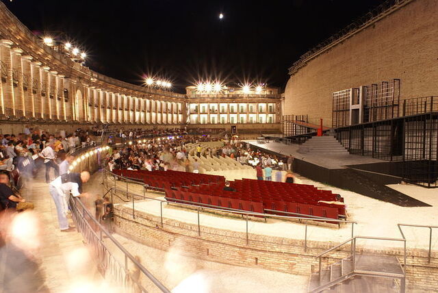macerata theatre at night
