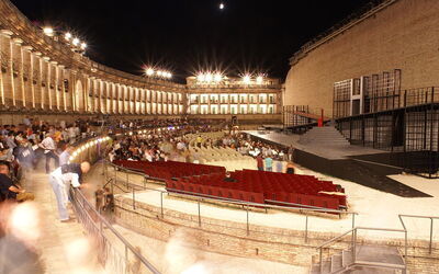 macerata theatre at night