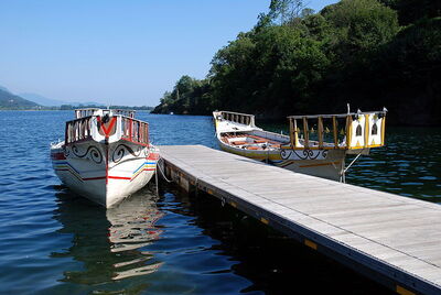 Boats on shore of lake Mergozzo