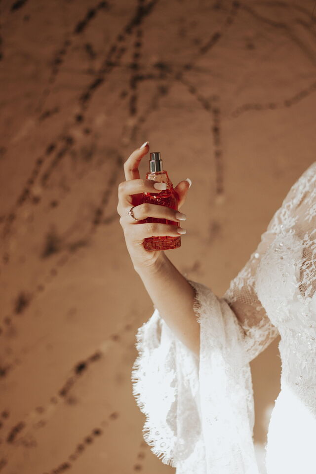 Spraying perfume