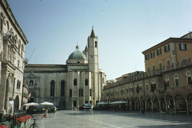 Piazza del Popolo in city of Ascoli Piceno