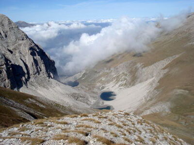 View of Lake Pilato in Monti Sibillini