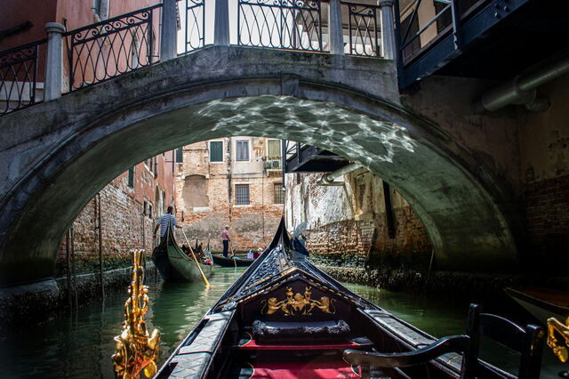 On the canals in Venice