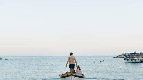 Boat in the waters of the Cinque Terre