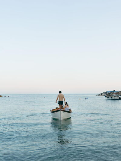 Boat in the waters of the Cinque Terre