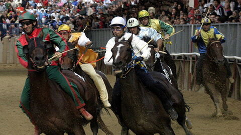 Horse racing at Palio di Asti