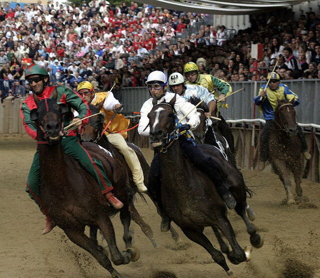 Horse racing at Palio di Asti