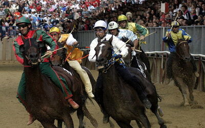 Horse racing at Palio di Asti