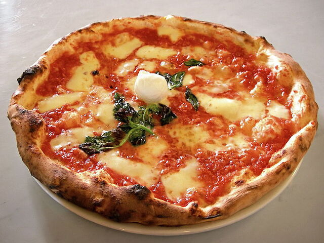 A traditional Neapolitan pizza