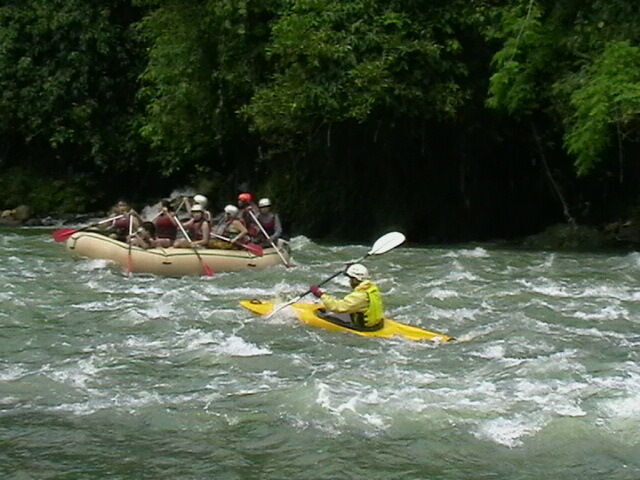 Example of rafting down a river