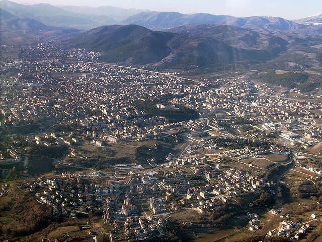 Aerial view of L'Aquila